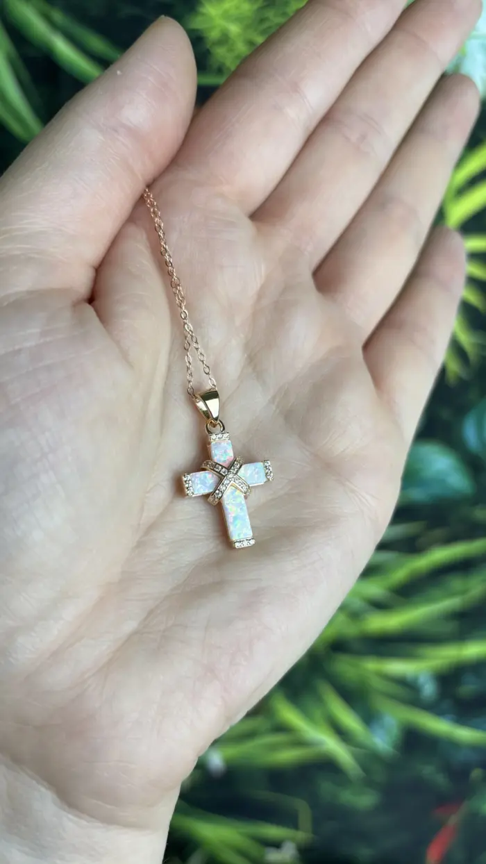 ✨💖 Trage dein Licht – Opal-Kreuz Halskette in Roségold für deine Herzensenergie 🌈🕊️ 4 Nursesoulangel