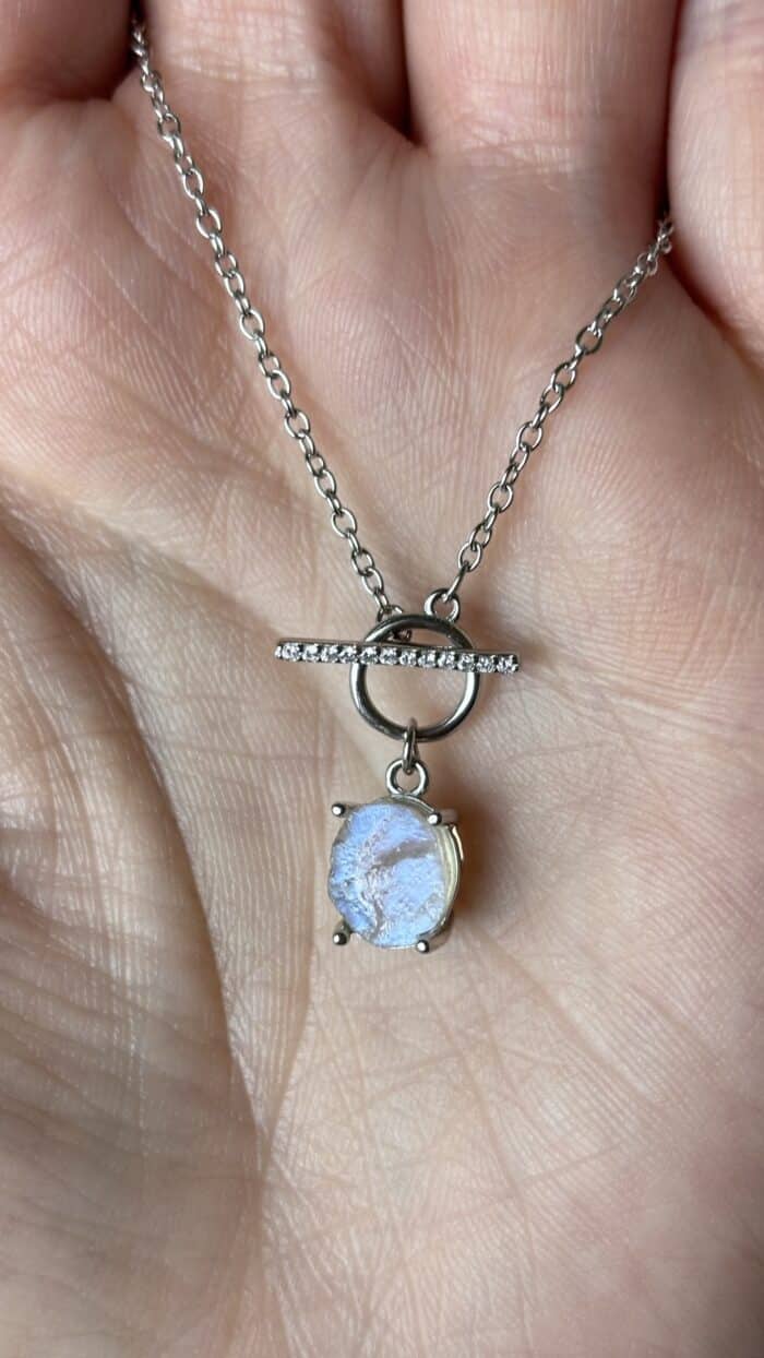 🌕 Regenbogen Mondstein-Kette aus 925er Sterlingsilber – Magie der Weiblichkeit in zarter Form 1 Nursesoulangel