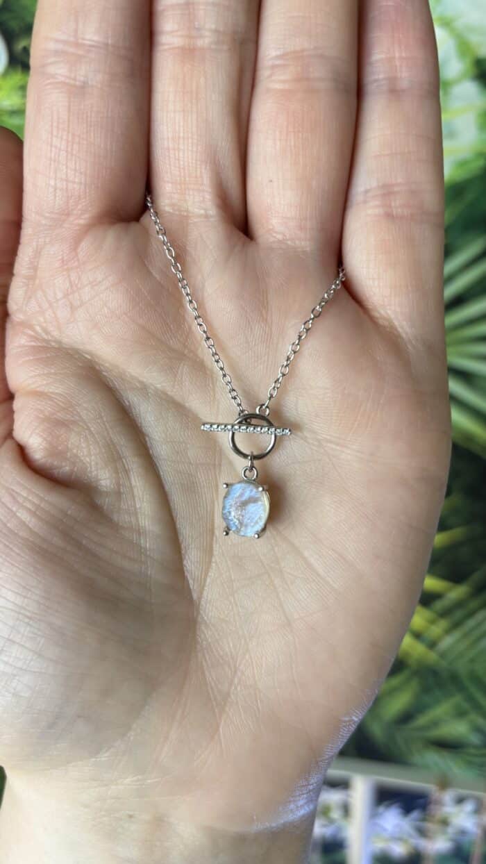 🌕 Regenbogen Mondstein-Kette aus 925er Sterlingsilber – Magie der Weiblichkeit in zarter Form 3 Nursesoulangel