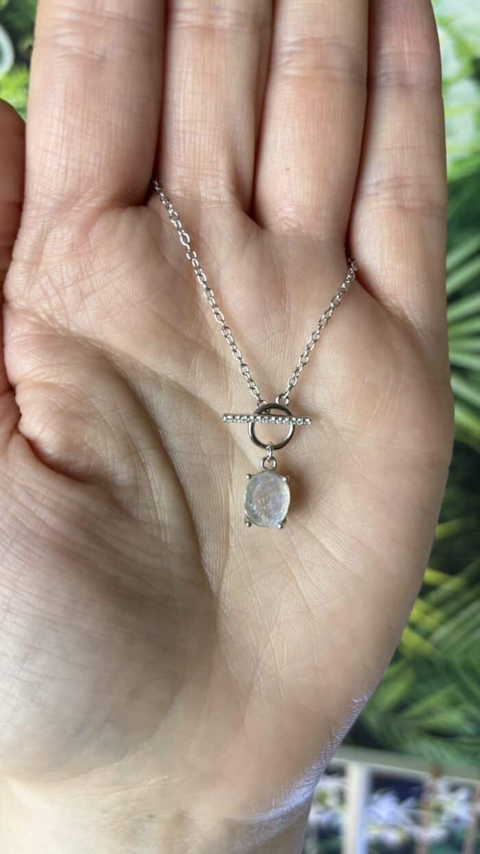 🌕 Regenbogen Mondstein-Kette aus 925er Sterlingsilber – Magie der Weiblichkeit in zarter Form 2 Nursesoulangel