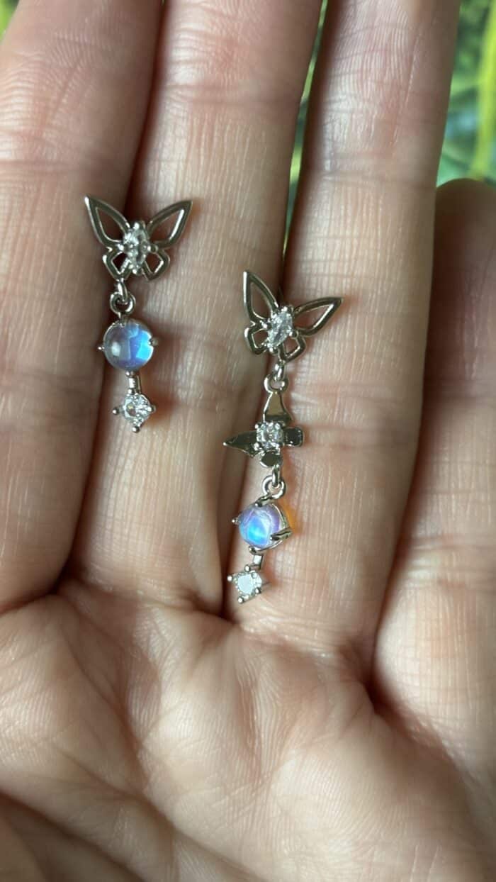 🦋 Asymmetrische Schmetterlings-Ohrringe – 925er Sterlingsilber | Kubik-Zirkonia | Leichtigkeit trifft Wandel 1 Nursesoulangel