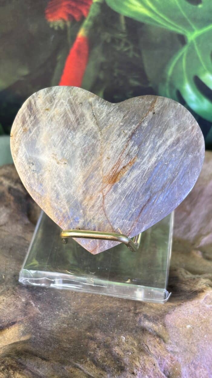 🌙💙 Regenbogen-Mondstein Herz mit blauem Schimmer – Intuition trifft Sternenlicht 💙🌙 6 Nursesoulangel
