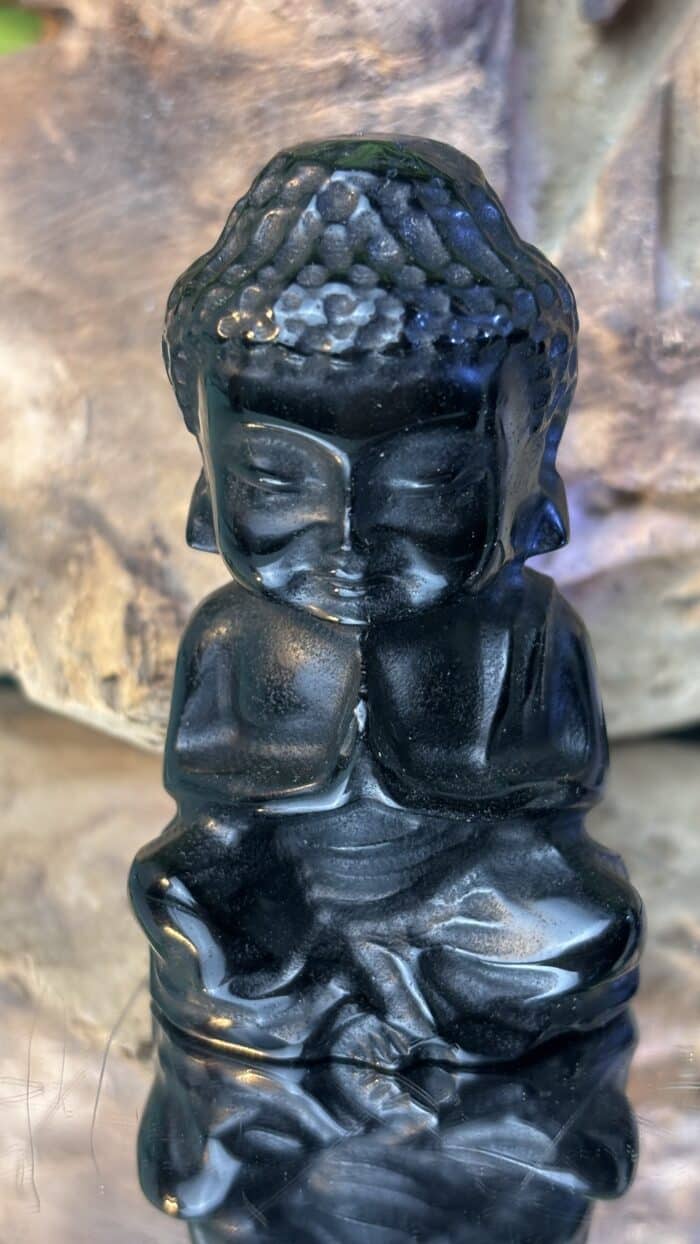 🖤 Magischer Obsidian Buddha (AA+ Qualität) – Unikat | 113,7 g | Höhe 6,5 cm – Bild 1