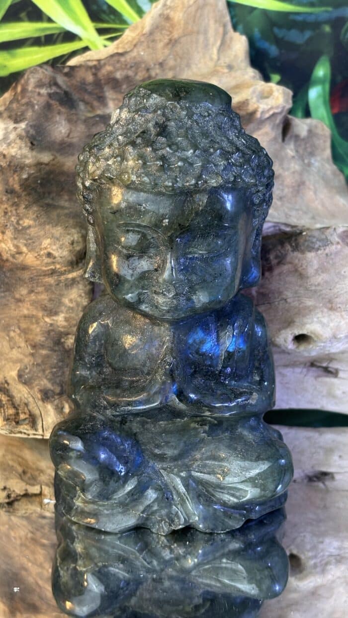 🌠 Magischer XL Labradorit-Buddha (AA+ Qualität) – Unikat | 1208,3 g | Höhe 15 cm – Bild 7