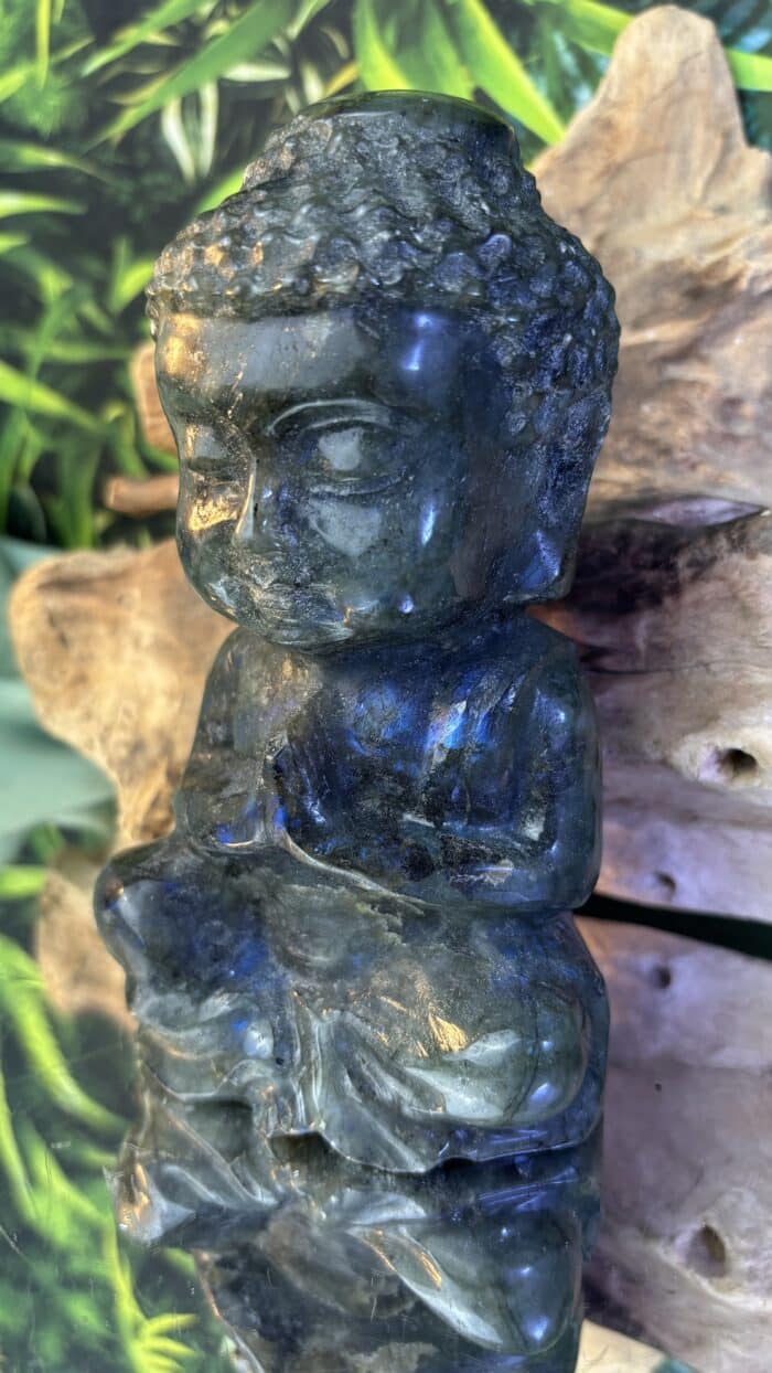 🌠 Magischer XL Labradorit-Buddha (AA+ Qualität) – Unikat | 1208,3 g | Höhe 15 cm – Bild 5