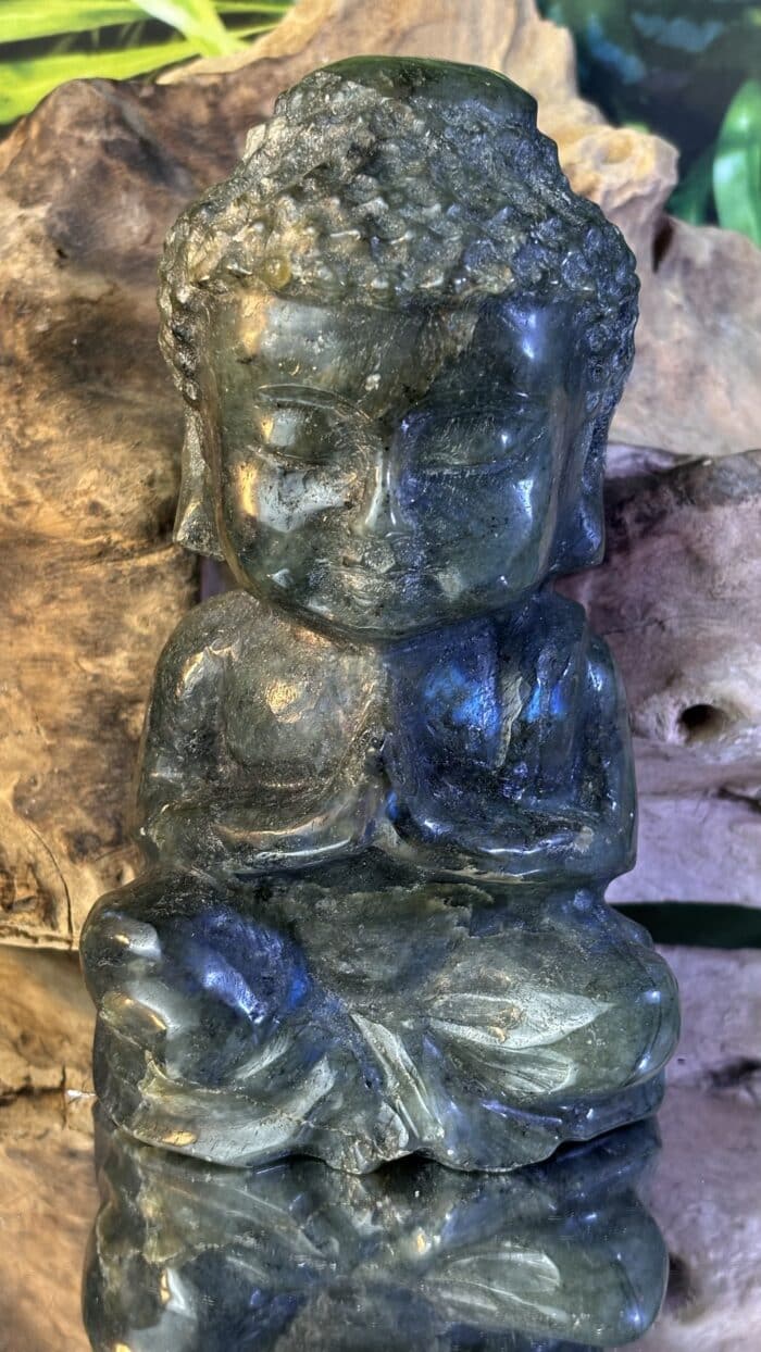 🌠 Magischer XL Labradorit-Buddha (AA+ Qualität) – Unikat | 1208,3 g | Höhe 15 cm – Bild 6