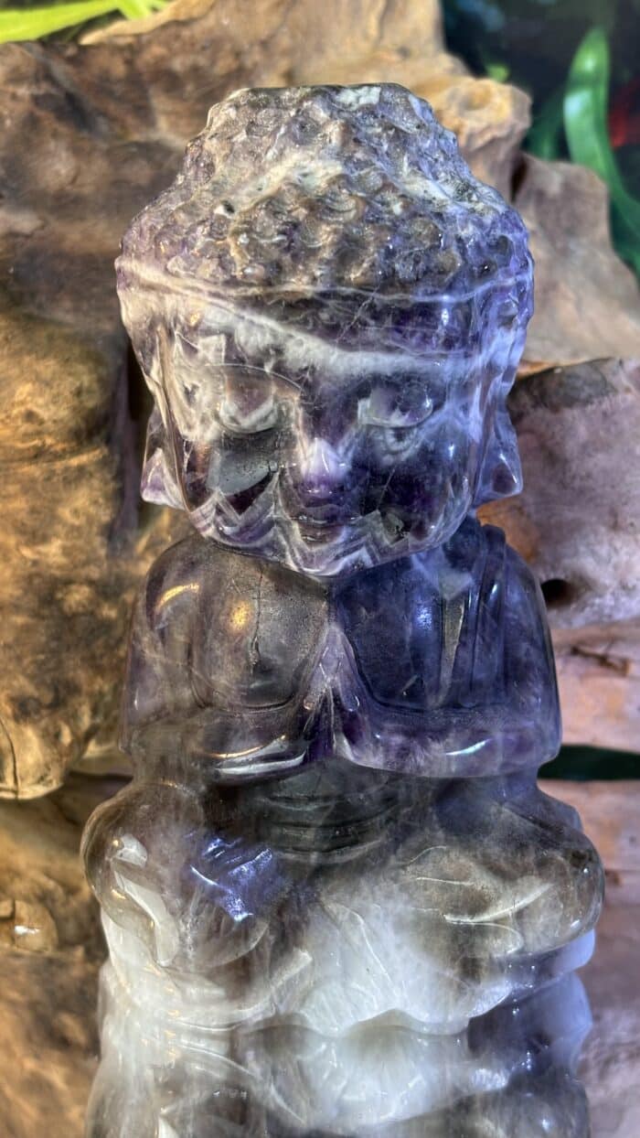 💎 Magischer XL Amethyst Buddha (AA+ Qualität) – Unikat | 1058,9 g | Höhe 15 cm – Bild 1