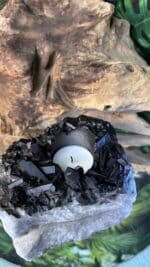 🕯️ Magischer Amethyst Teelichthalter – schwarz beschichtet – Bild 3