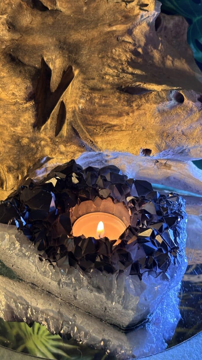 🕯️ Magischer Amethyst Teelichthalter – schwarz beschichtet – Bild 10