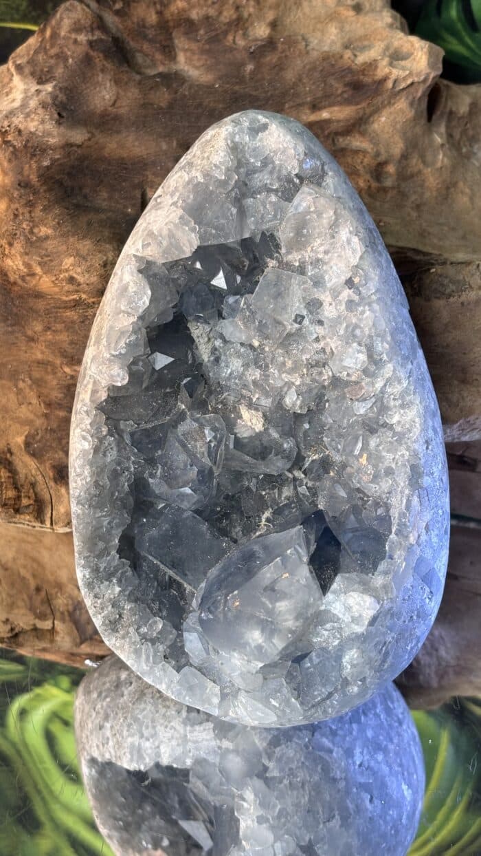🩵 Magisches Blauer Coelestin Kristall-Ei – Bild 3