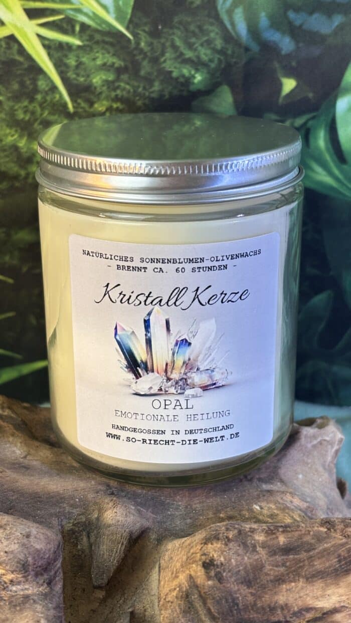 🌬️ So riecht die Welt – Kristall Duftkerze Opal | Emotionale Heilung – Bild 1