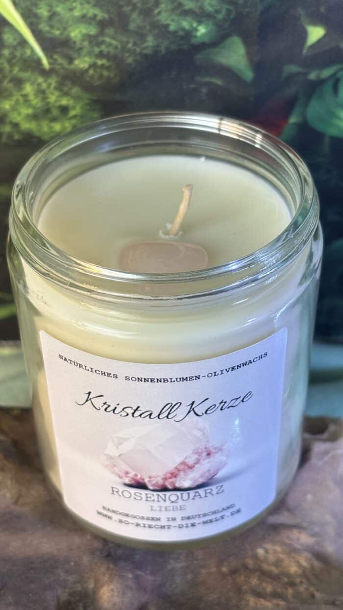🕯️ So riecht die Welt – Kristall Duftkerze mit Rosenquarzherz – Bild 3