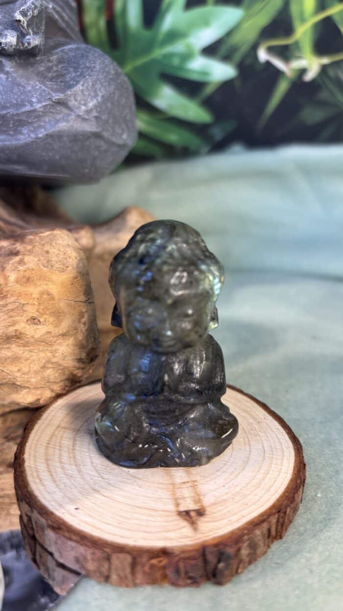 ✨🧘 Magischer Labradorit Buddha – 5 cm, 57,8 g – Bild 2