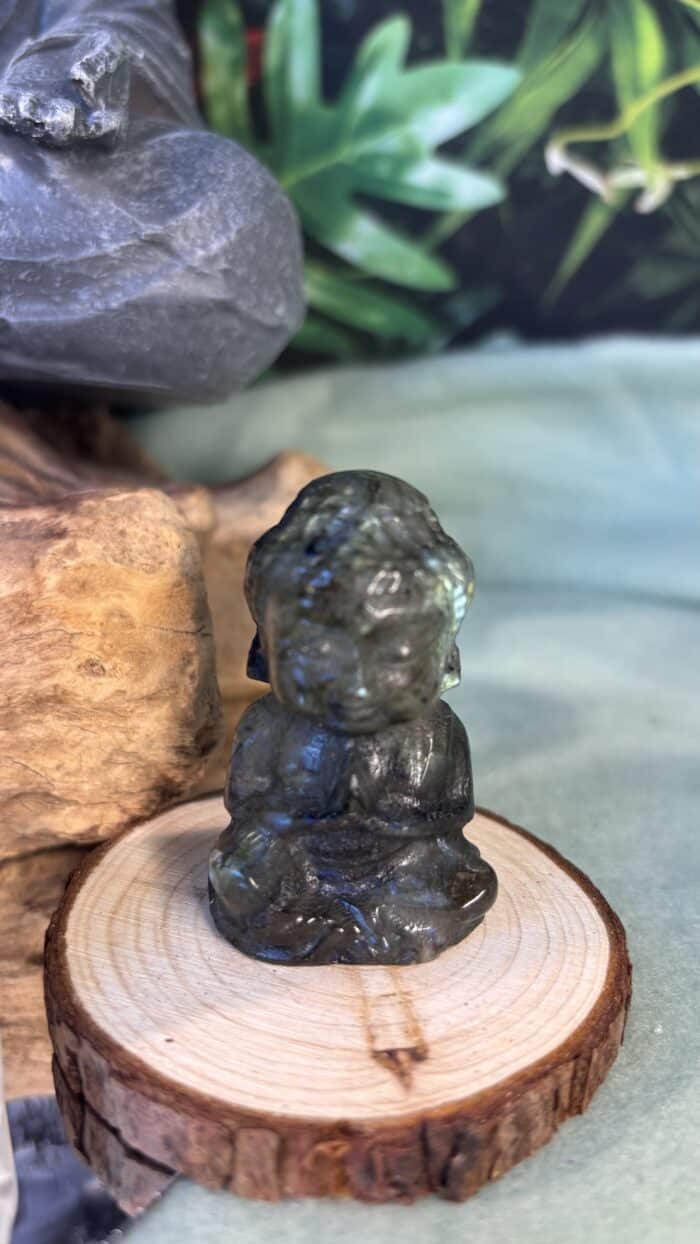✨🧘 Magischer Labradorit Buddha – 5 cm, 57,8 g – Bild 6