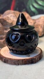 🎃✨Schwarzer Obsidian Halloween Kürbis – handverlesen, 142,6 g, 5 cm – Bild 2
