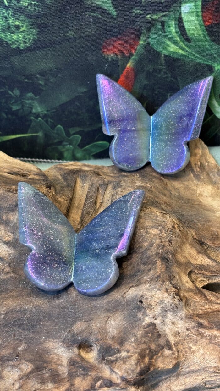 🦋 Blauer Aventurin Angel Aura Schmetterling – handverlesen, 43,1 g, 6 × 5 cm – Bild 1