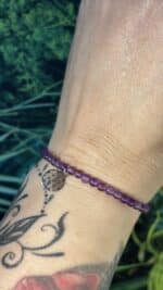 💜 Handgefertigtes Amethyst Armband mit versilbertem Element „Blume des Lebens“ – 9 cm – Bild 5