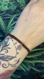 ❤️ Handgefertigtes Granat Armband mit Silberelement „Blume des Lebens“ – 9 cm – Bild 6