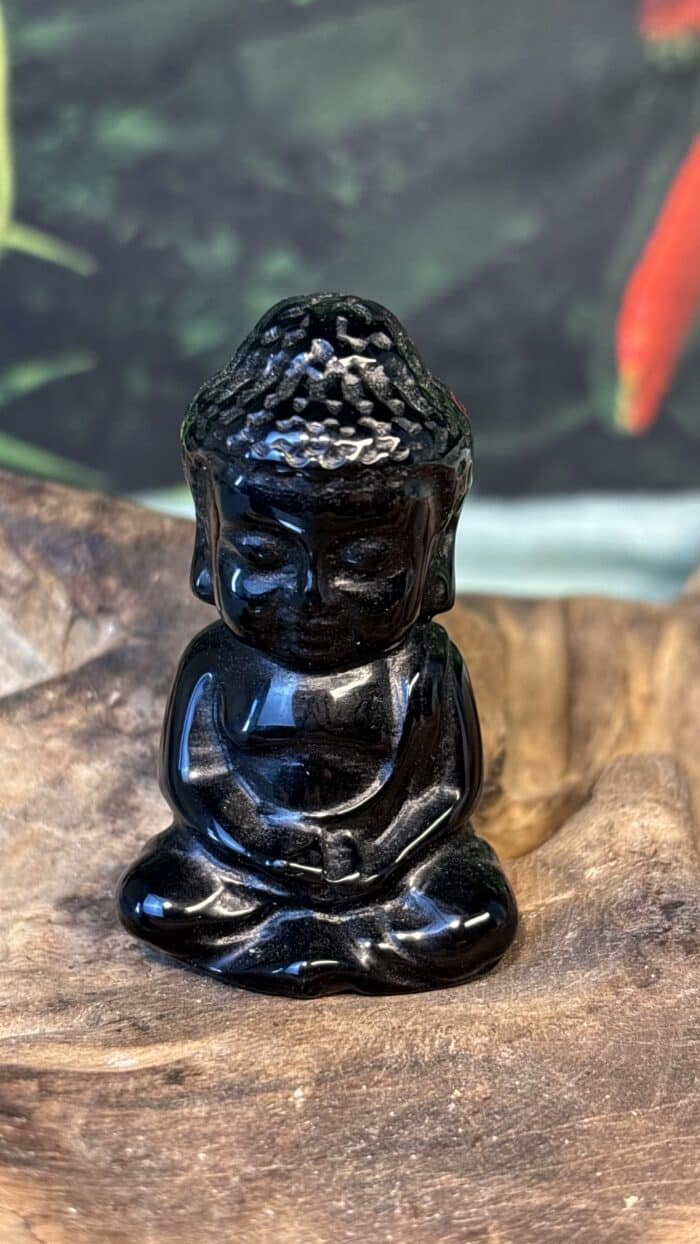 🖤 Schwarzer Obsidian Buddha – 1,1 g | 4,5 cm | Herkunft: Brasilien | handverlesen – Bild 2