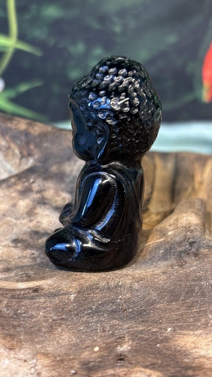 🖤 Schwarzer Obsidian Buddha – 1,1 g | 4,5 cm | Herkunft: Brasilien | handverlesen – Bild 3