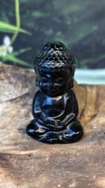 🖤 Schwarzer Obsidian Buddha – 1,1 g | 4,5 cm | Herkunft: Brasilien | handverlesen