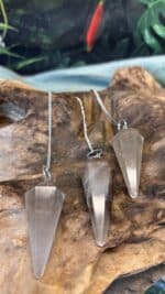 🤎 Magisches Rauchquarz Pendel mit Rauchquarz-Perle & versilberter Kette