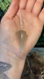 🤎 Magisches Rauchquarz Pendel mit Rauchquarz-Perle & versilberter Kette – Bild 5