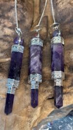 💜 Magisches Amethyst Pendel mit Amethyst-Kugel & versilberter Kette | vom Großhändler aus Idar-Oberstein – Bild 3