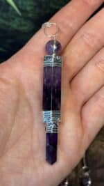 💜 Magisches Amethyst Pendel mit Amethyst-Kugel & versilberter Kette | vom Großhändler aus Idar-Oberstein – Bild 8