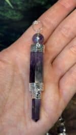 💜 Magisches Amethyst Pendel mit Amethyst-Kugel & versilberter Kette | vom Großhändler aus Idar-Oberstein – Bild 9