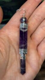 💜 Magisches Amethyst Pendel mit Amethyst-Kugel & versilberter Kette | vom Großhändler aus Idar-Oberstein – Bild 4