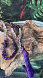 ✨ Handgefertigte Edelstein-Mala von NurseSoulAngel – Amethyst | Erdbeerquarz | Angel Aura | Baum des Lebens ✨ – Bild 2