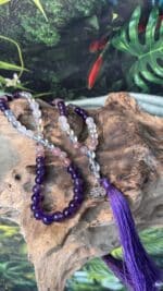 ✨ Handgefertigte Edelstein-Mala von NurseSoulAngel – Amethyst | Erdbeerquarz | Angel Aura | Baum des Lebens ✨
