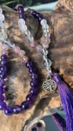 ✨ Handgefertigte Edelstein-Mala von NurseSoulAngel – Amethyst | Erdbeerquarz | Angel Aura | Baum des Lebens ✨ – Bild 8