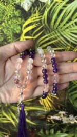 ✨ Handgefertigte Edelstein-Mala von NurseSoulAngel – Amethyst | Erdbeerquarz | Angel Aura | Baum des Lebens ✨ – Bild 4