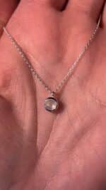 🌙✨ Echte Silberkette mit rundem Mondstein-Anhänger – Intuition, Weiblichkeit & innere Balance ✨🌙 – Bild 3