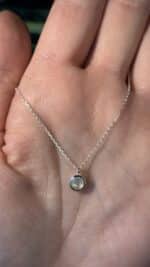 🌙✨ Echte Silberkette mit rundem Mondstein-Anhänger – Intuition, Weiblichkeit & innere Balance ✨🌙 – Bild 2