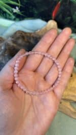 🌸 Rosenquarz Edelstein Armband – handgefertigt 🌸