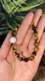 Tigerauge Armband mit Hämatin & gravierter Jadekugel – Mut, Schutz & innere Stärke 🐅✨ – Bild 3