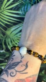 Tigerauge Armband mit Hämatin & gravierter Jadekugel – Mut, Schutz & innere Stärke 🐅✨ – Bild 5