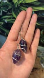 💜✨ Amethyst Spiral-Pendel mit Bergkristall-Perle – handverlesen aus Idar-Oberstein ✨💜 – Bild 3