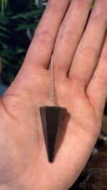 🖤✨ Sechskant Schungit Pendel mit Bergkristall-Perle – handverlesen aus Idar-Oberstein ✨🖤 – Bild 4