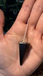 🖤✨ Sechskant Schungit Pendel mit Bergkristall-Perle – handverlesen aus Idar-Oberstein ✨🖤 – Bild 3