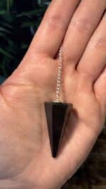 🖤✨ Sechskant Schungit Pendel mit Bergkristall-Perle – handverlesen aus Idar-Oberstein ✨🖤 – Bild 5
