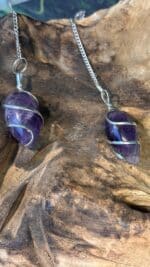💜✨ Amethyst Spiral-Pendel mit Bergkristall-Perle – handverlesen aus Idar-Oberstein ✨💜 – Bild 4