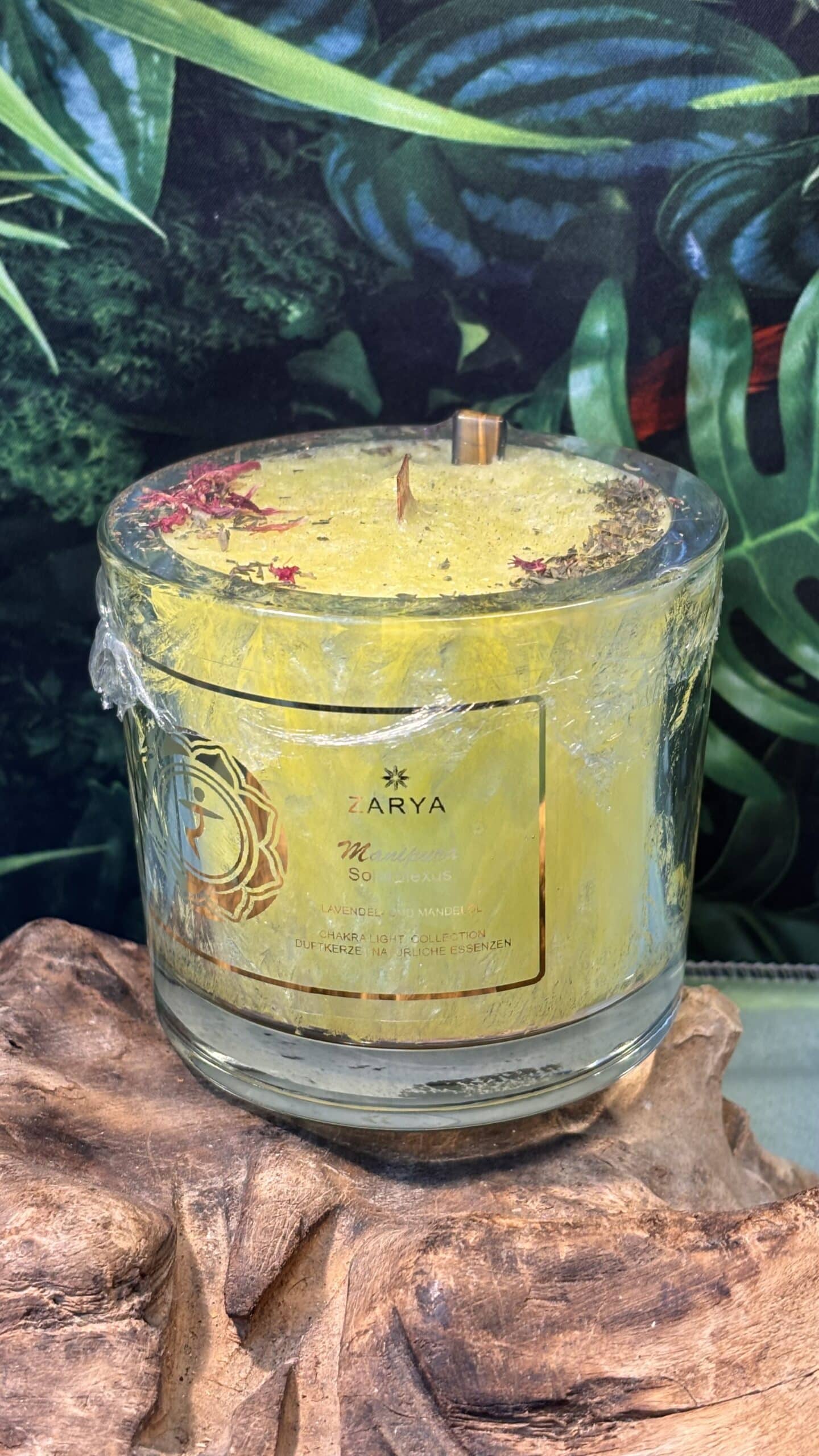 Zarya Duftkerze 💛 ZARYA Solarplexus Chakra Duftkerze mit Tigerauge – Stärke, Selbstvertrauen & innere Kraft | Nurse Soul Angel – Bild 1